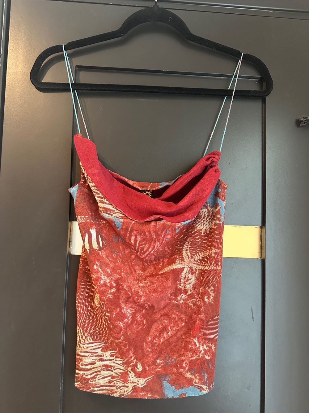 ean Paul Gaultier Soleil Vintage Mesh Cowl Neck Cami Top